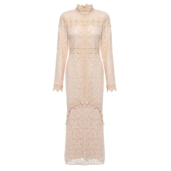 Sand lace maxi dress - Picture 1 of 4